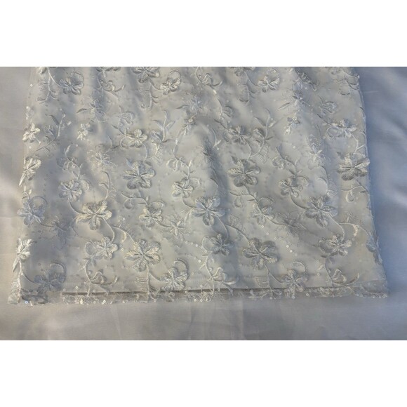 ADRIANNA PAPELL Ivory Floral Embroidered Sheath Dress Women 12 Overlay Cocktail - Picture 9 of 14